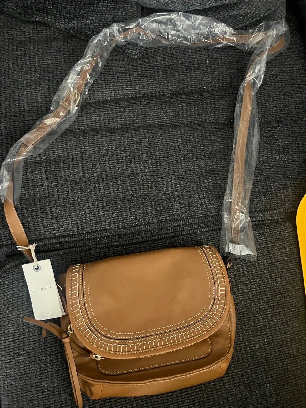 Lucky Brand Caramel Brown Saddle Crossbody Bag